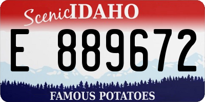 ID license plate E889672