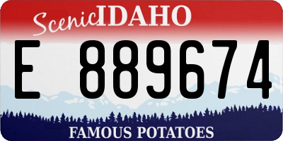 ID license plate E889674