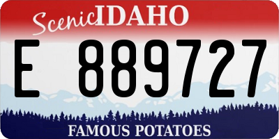 ID license plate E889727