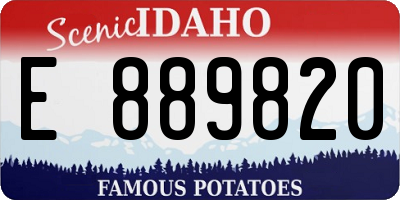 ID license plate E889820