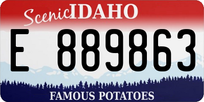 ID license plate E889863