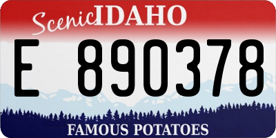 ID license plate E890378