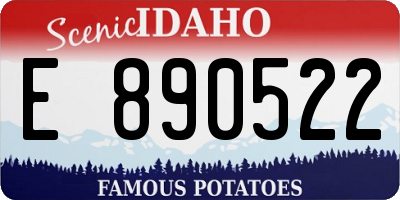 ID license plate E890522