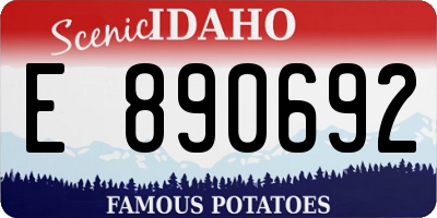 ID license plate E890692