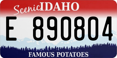 ID license plate E890804