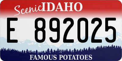 ID license plate E892025