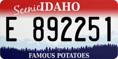 ID license plate E892251