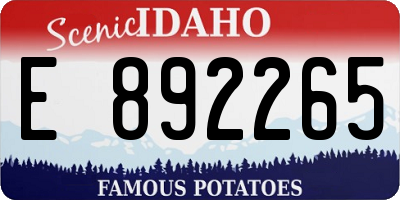 ID license plate E892265