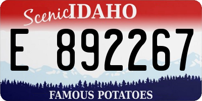 ID license plate E892267