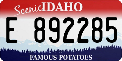 ID license plate E892285