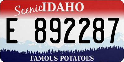 ID license plate E892287