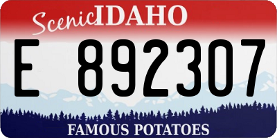 ID license plate E892307