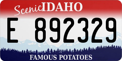 ID license plate E892329