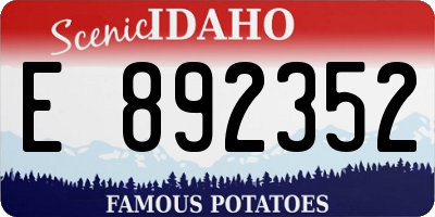 ID license plate E892352
