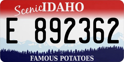 ID license plate E892362