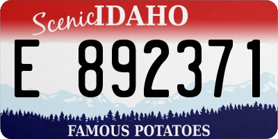 ID license plate E892371
