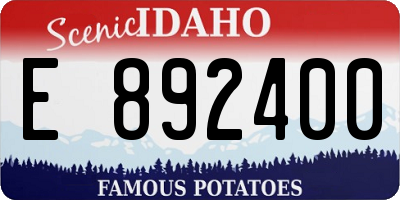 ID license plate E892400