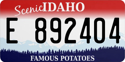 ID license plate E892404