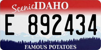 ID license plate E892434