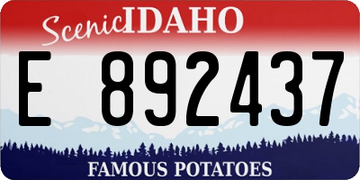 ID license plate E892437