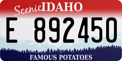 ID license plate E892450