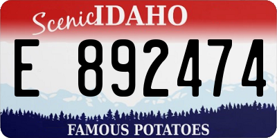 ID license plate E892474