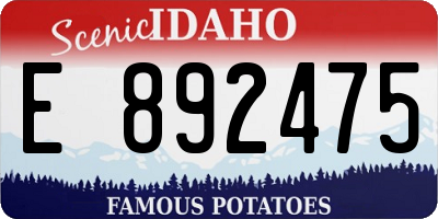 ID license plate E892475