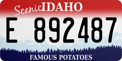ID license plate E892487