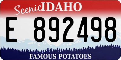 ID license plate E892498