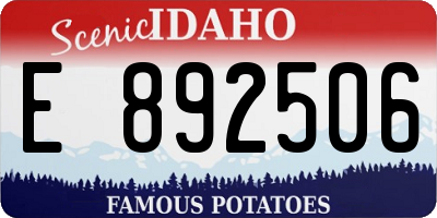 ID license plate E892506
