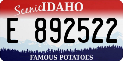 ID license plate E892522