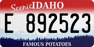 ID license plate E892523