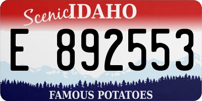 ID license plate E892553