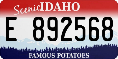 ID license plate E892568