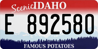 ID license plate E892580