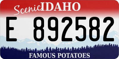 ID license plate E892582