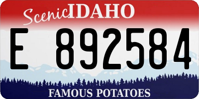 ID license plate E892584