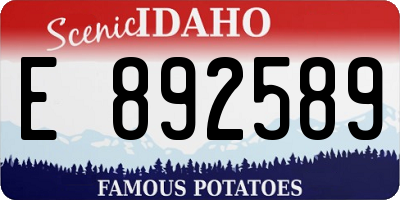 ID license plate E892589