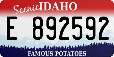 ID license plate E892592