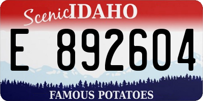 ID license plate E892604