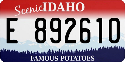 ID license plate E892610