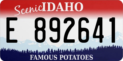 ID license plate E892641