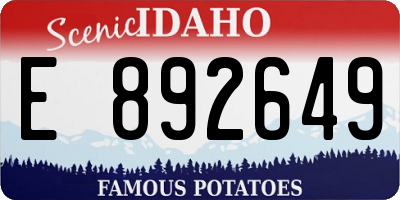 ID license plate E892649