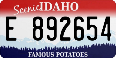 ID license plate E892654
