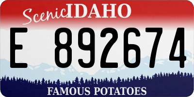ID license plate E892674