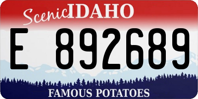 ID license plate E892689