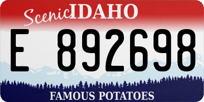 ID license plate E892698