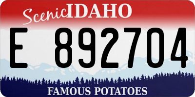 ID license plate E892704