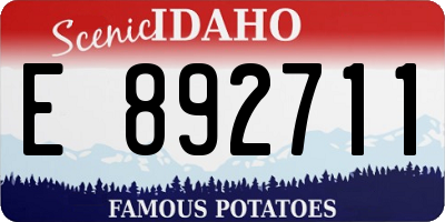 ID license plate E892711