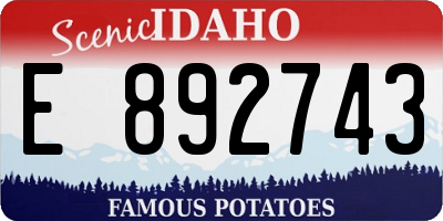 ID license plate E892743